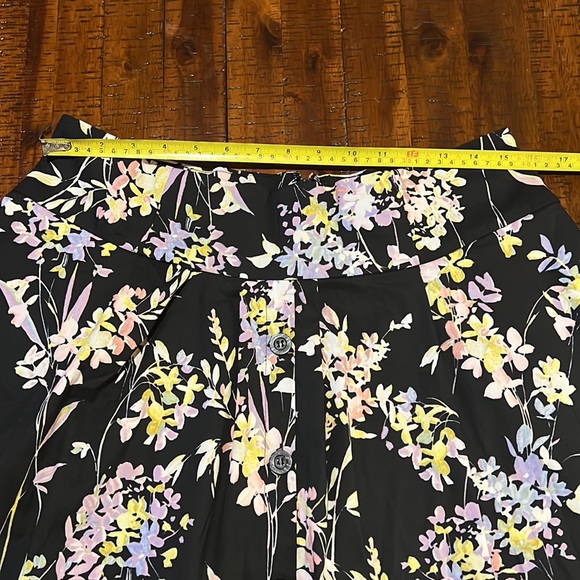 CALVIN KLEIN WOMEN’S BLACK FLORAL BELOW THE KNEE A-LINE SKIRT 12 - Picture 5 of 5